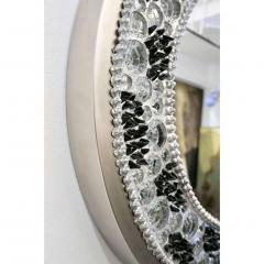 Contemporary Fine Design Italian Lit Black Clear Rock Crystal Nickel Mirror - 478996