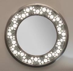 Contemporary Fine Design Italian Lit Black Clear Rock Crystal Nickel Mirror - 479002