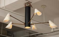 Contemporary Five Arm Brass Steel and Aluminum Flush Mount - 1934313