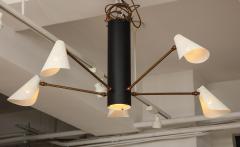 Contemporary Five Arm Brass Steel and Aluminum Flush Mount - 1934314