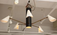 Contemporary Five Arm Brass Steel and Aluminum Flush Mount - 1934315