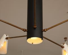 Contemporary Five Arm Brass Steel and Aluminum Flush Mount - 1934317