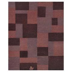 Contemporary Flatweave Patchwork Wool Rug - 2392186