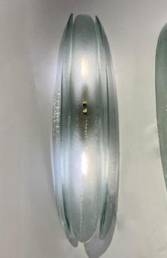 Contemporary Fontana Arte Style Aqua Green Blue Murano Glass Flame Wall Lights - 3143361
