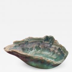 Contemporary Freeform Fluorite Green and Blue Banded Bowl - 3053093