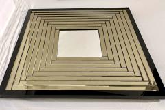 Contemporary Geometric Italian Black bronzed Murano Glass Gradient Square Mirror - 2849229
