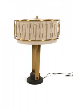 Contemporary Gold Metal Geometric Design Table Lamp - 4162530