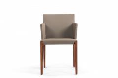 Contemporary Gray Leather Arm Chairs - 1378430
