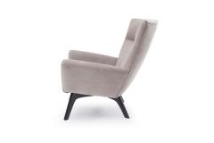 Contemporary Gray Leather Easy Chairs - 4171799