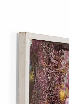 Contemporary Gray Purple and Yellow Abstract Oil Painting on Stretched Canvas - 4514669