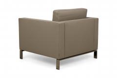 Contemporary Gray Tufted Leather Arm Chair - 4171811