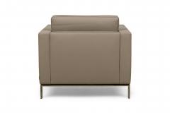 Contemporary Gray Tufted Leather Arm Chair - 4171812