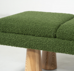 Contemporary Green Bench Wood and Fabric Italy - 4299647