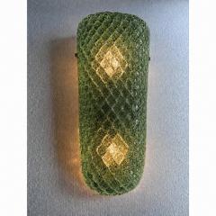 Contemporary Green Graniglia Rhombus Murano Glass Wall Lights a Pair - 4754830