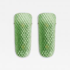 Contemporary Green Graniglia Rhombus Murano Glass Wall Lights a Pair - 4759289