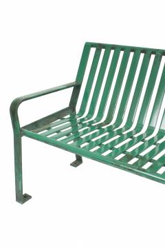 Contemporary Green Metal Outdoor Benches - 4666736