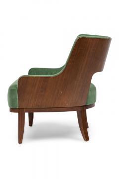 Contemporary Green Velvet Arm Chairs - 4658007