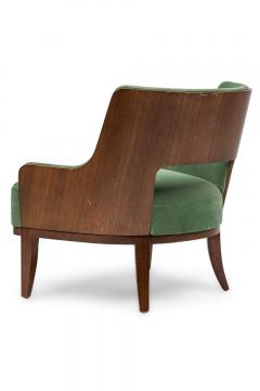 Contemporary Green Velvet Arm Chairs - 4658008