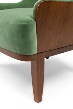 Contemporary Green Velvet Arm Chairs - 4658010