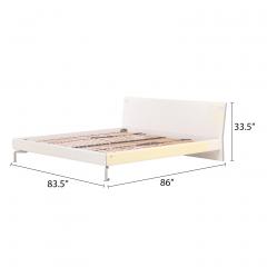 Contemporary H lsta White Lacquer King Bed Frame  - 4331282