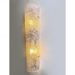 Contemporary Hammered Transparent Graniglia Murano Glass Wall Sconces - 4718646