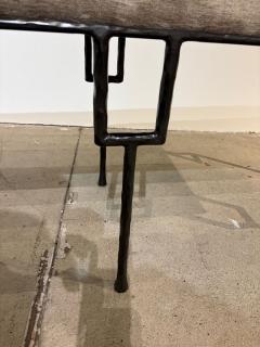 Contemporary Hammered and Patinated Iron Bench - 4428028