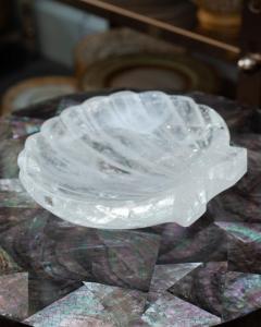 Contemporary Hand Carved Rock Crystal Clear Quartz Shell Tray - 3307903