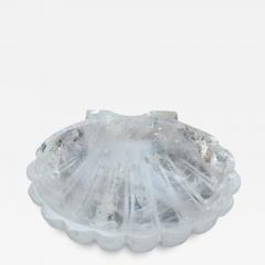 Contemporary Hand Carved Rock Crystal Clear Quartz Shell Tray - 3310262