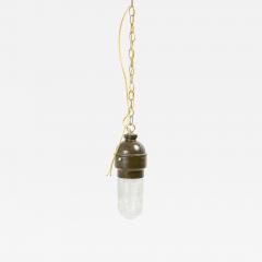 Contemporary Hanging Industrial Metal and Glass Light Fixture - 4735489