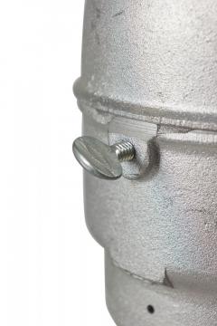 Contemporary Hanging Industrial Silver Metal and Glass Light Fixture - 4674440