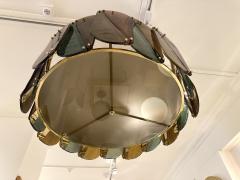 Contemporary Harlequin Chandelier Brass and Murano Glass Italy - 3663229