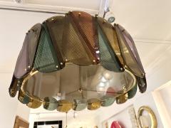 Contemporary Harlequin Chandelier Brass and Murano Glass Italy - 3663235
