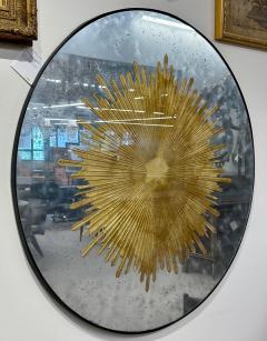 Contemporary Hollywood Regency Style Sunburst Mirrors Distressed Glass 2024 - 3477480