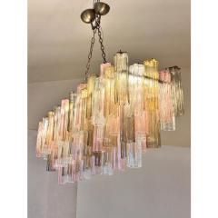 Contemporary Huge Rectangular Tronchi Murano Glass Burnished Chandelier - 4460484