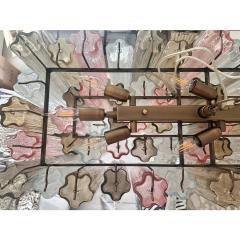 Contemporary Huge Rectangular Tronchi Murano Glass Burnished Chandelier - 4460486