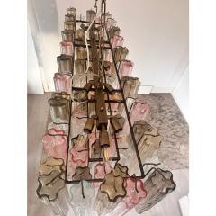 Contemporary Huge Rectangular Tronchi Murano Glass Burnished Chandelier - 4460487