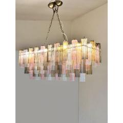 Contemporary Huge Rectangular Tronchi Murano Glass Burnished Chandelier - 4460490