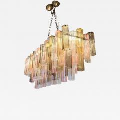 Contemporary Huge Rectangular Tronchi Murano Glass Burnished Chandelier - 4460751