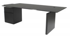 Contemporary Icon Black Satin Glass Desk - 4635433