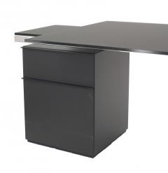 Contemporary Icon Black Satin Glass Desk - 4635434