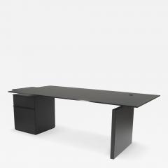 Contemporary Icon Black Satin Glass Desk - 4689805