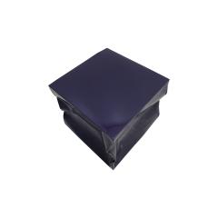 Contemporary Indigo Blue Lacquered Metal Side Table - 2071179