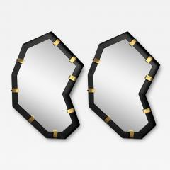 Contemporary Industrial Modern Angular Wall Mirrors Steel Brass 2020s - 3841429