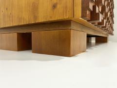 Contemporary Italian 2 Door Modern Cabinet Sideboard in Solid Carved Beech Wood - 3367668