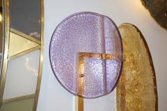 Contemporary Italian Amethyst Amber Murano Glass Post Modern Gold Brass Sconce - 2808968