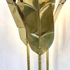 Contemporary Italian Art Deco 7 Leaf Palm Tree Organic Modern Brass Floor Lamp - 2999228