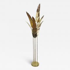 Contemporary Italian Art Deco 7 Leaf Palm Tree Organic Modern Brass Floor Lamp - 3002259