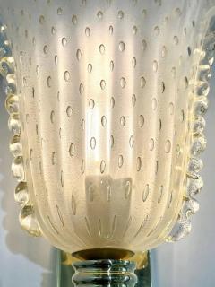 Contemporary Italian Art Deco Design Gold Leaf Frosted Murano Glass Bowl Sconces - 4132001