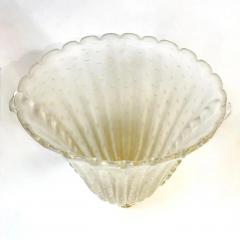 Contemporary Italian Art Deco Design Gold Leaf Frosted Murano Glass Bowl Sconces - 4132002