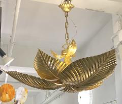 Contemporary Italian Art Deco Design Hand Made Gold Metal Tiered Leaf Chandelier - 3734438